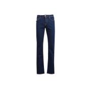 Stretch bomullsdenim jeans med fem lommer