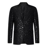 Leopard Jacquard Ullblanding Blazer