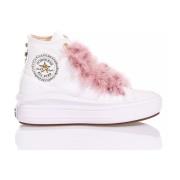 Tilpassede Damesko Hvite Rosa Sneakers