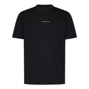 Sort Bomull Jersey Crewneck T-Skjorte