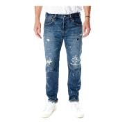 Mørkeblå Tapered Fit Jeans