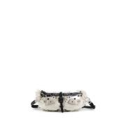 Gjennomsiktig Svart Satchel Faux Fur Trim