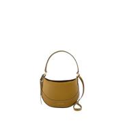 Brun Skinn Crossbody-veske med Magnetisk Lukking