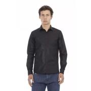 Elegant Svart Italiensk Slim Fit Skjorte