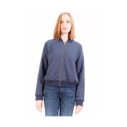 Elegant Blått Glidelås-Sweatshirt