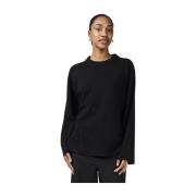 Svart Ull Pullover Genser