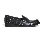 Klassisk Stud Loafer i Svart Skinn