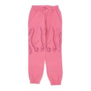 Rosa Fleece Sweatpants med Tentakel Print