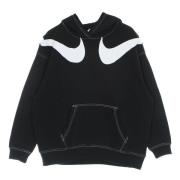 Svart Fleece Hoodie med Swoosh Logo