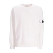 Hvit Lett Fleece Crew Neck Sweatshirt