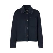 Midnight Blue Wool Shirt Jacket