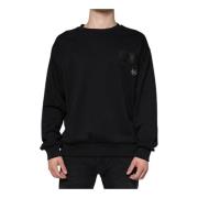 Svart Bomull Logo Sweatshirt