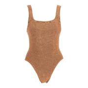 Smocked Square Neck Swimsuit