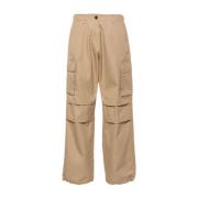 Beige Cargo Wide Leg Bukser