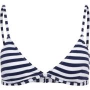 Pique Stripe Triangle Bra Ots - White/Navy