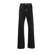 Sorte Straight Jeans med 5 Lommer