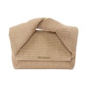 Beige Raffia Twister Large Veske