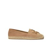 Beige Semskede Espadrilles med Double T Logo