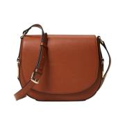 Brun Skinn Crossbody Veske