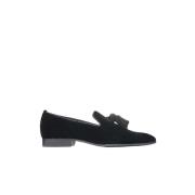 Svarte fløyel frynsete Foxley loafers