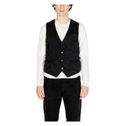 Svart V-Hals Button-Up Gilet