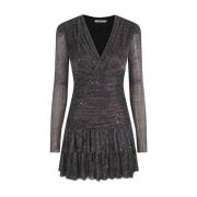 Candice Mini Gown Dress - Glittering Silvery