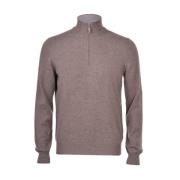 Brun Ull Kashmir Half-Zip Genser