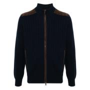 Blå Zip Cardigan Casual Stil