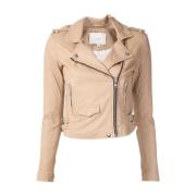 Beige Skinnjakke Casual Stil