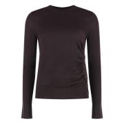 Ull Crew-neck Sweater med Ribbed Kanter