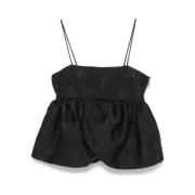 Sort Drapert Bustier Stil Kjole