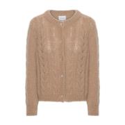 Myk Kabelstrikk Cardigan Brun