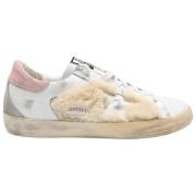 Shearling Skinn Sneakers Hvit/Rosa