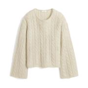 Cable-Knit Sweater Oyster Gray