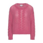 Kabelstrikk Rosa Pullover Sweater