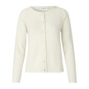 Myk Strikket Raglan Cardigan med Perlemorknapper