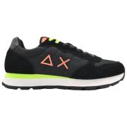 Svart Nylon Sneakers Tom Fluo