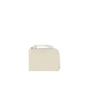 Ivory Kalveskinn Clutch Lommebok med Logo