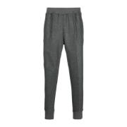 Grå ull track pants med elastisk linning