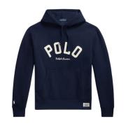 Marineblå Fleece Logo Hoodie