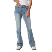 Blå Denim Boot Cut Flap Jeans