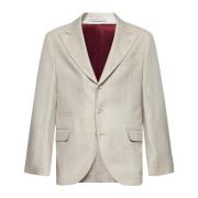 Beige Ullblanding Blazer Jakke