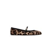 Leopardmønstret Mary-Jane Ballerina Flats