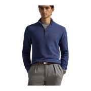 Blå Polo Ralph Lauren Long Sleeve Pullover Genser Half-Zip