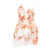 Oransje Blomster Top Aw24