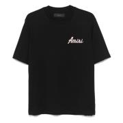 Sort Crew Neck T-skjorte med Logo