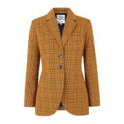 Oransje Rutete Blazer