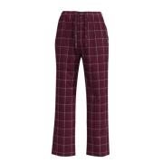 Plaid Flannell Pyjamas Bukse - RØD