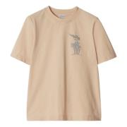 Beige Bomull Jersey T-skjorte Polo