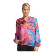 Fargerikt Print Langermet Bluse